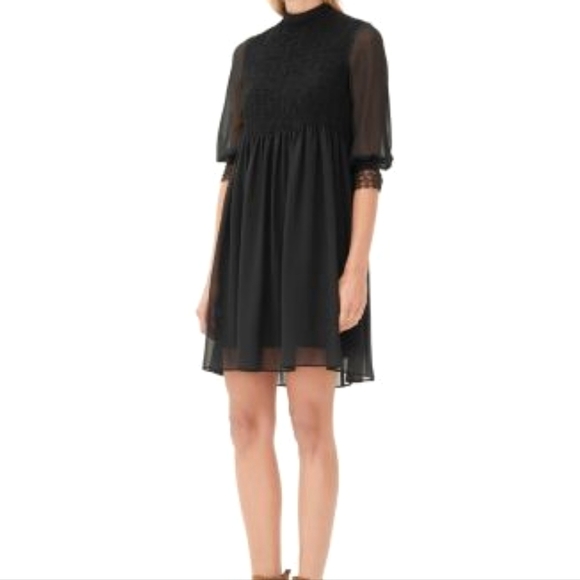 Sandro black smocked babydoll dress - Picture 4 of 11